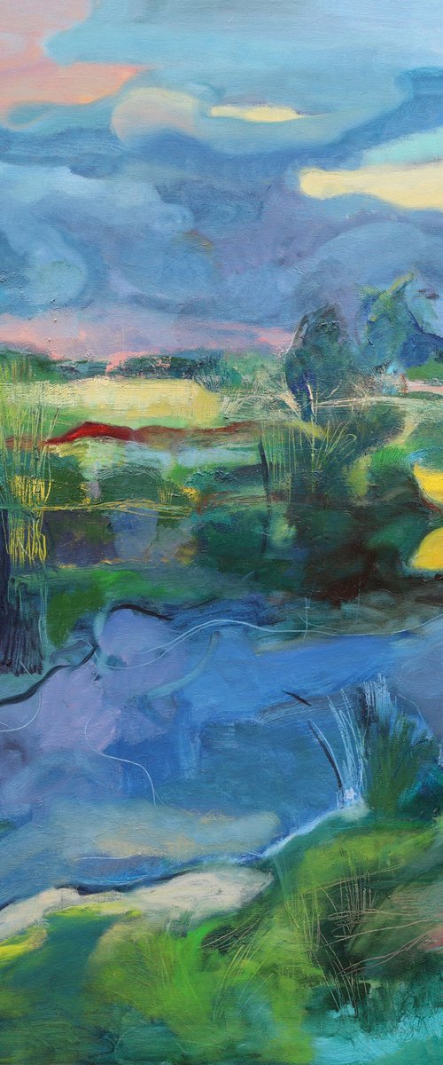 Landscape with a Yellow Boat by Artem Andreichuk