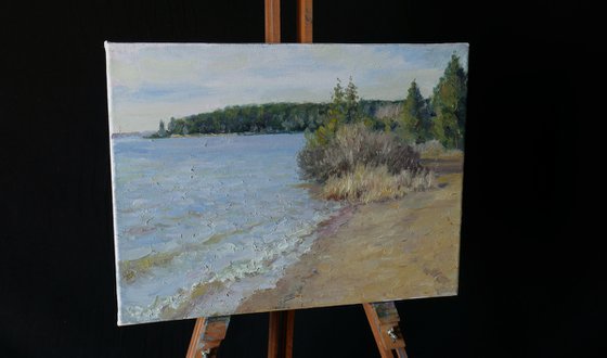 Waves Of The Spring River - spring landscape painting