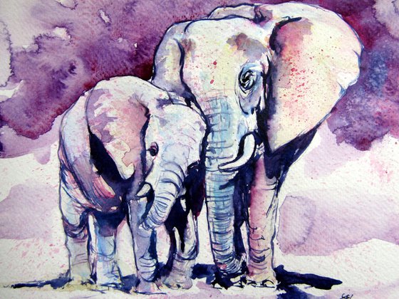 Elephant with baby