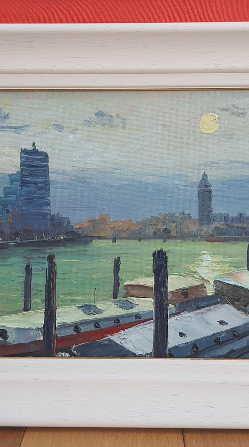 The Thames from Batterse bridge, London by Roberto Ponte