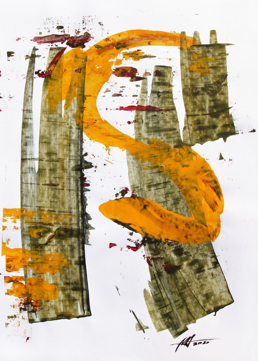 Abstract Acrylic Painting By Anatoliy Menkiv, 24 X 33, #31 Metaphysics Series, Original Artwork