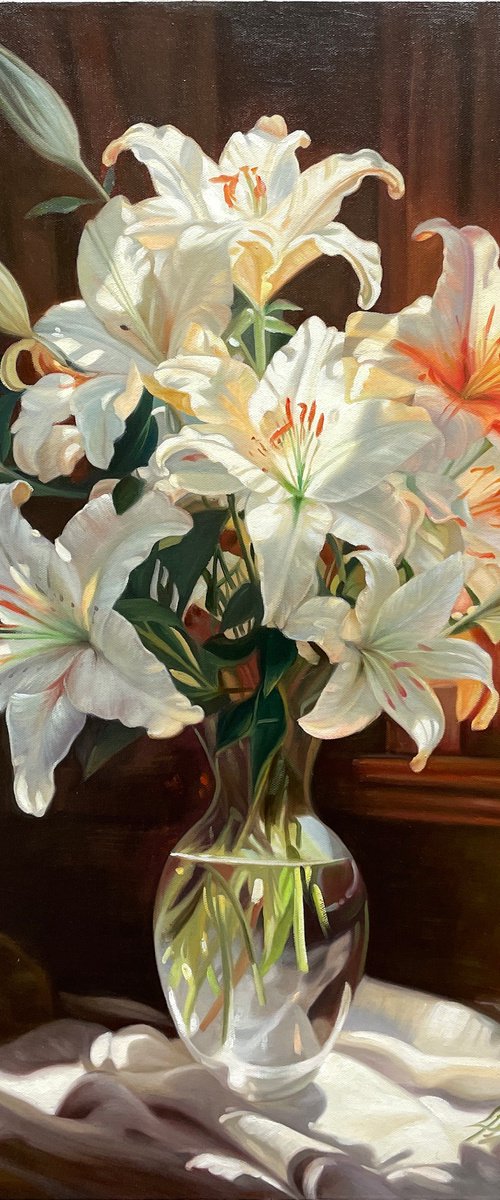 Flowers in vase c164 by Kunlong Wang
