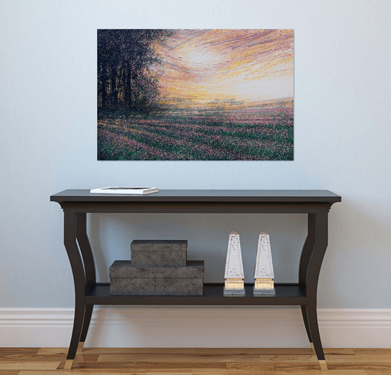 Lavender Field At Sunset
