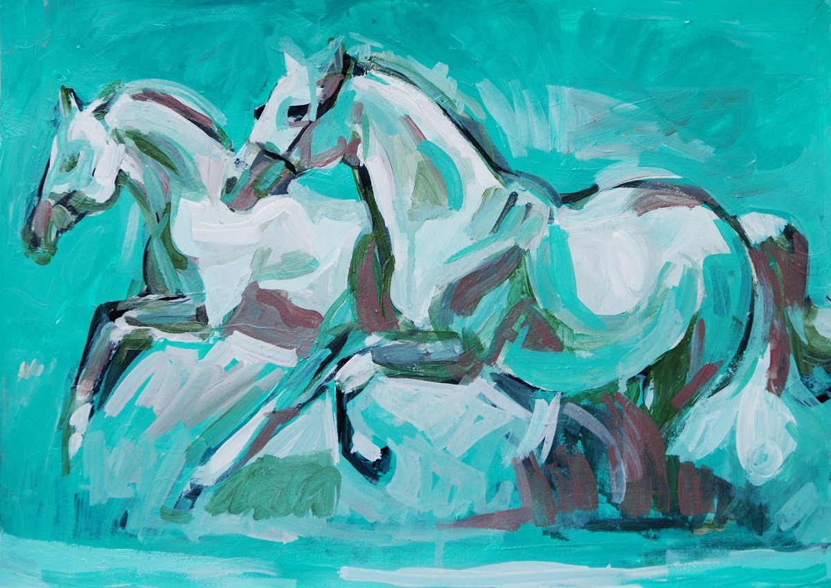 Wild horses / 42 X 29.7 cm by Alexandra Djokic