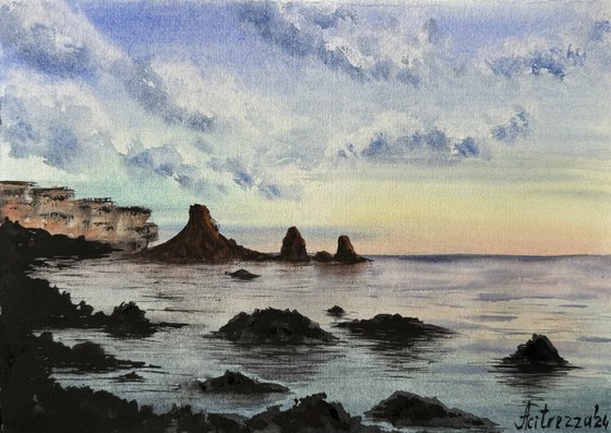 Diptych Tramonto in Sicilia