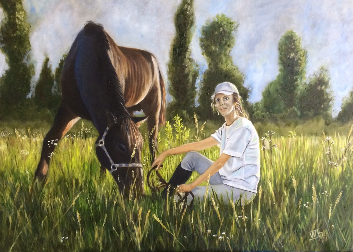 Girl with a horse by Ira Whittaker