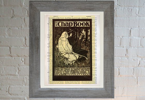 The Chapbook promotional poster - Collage Art Print on Large Real English Dictionary Vintage Book Page