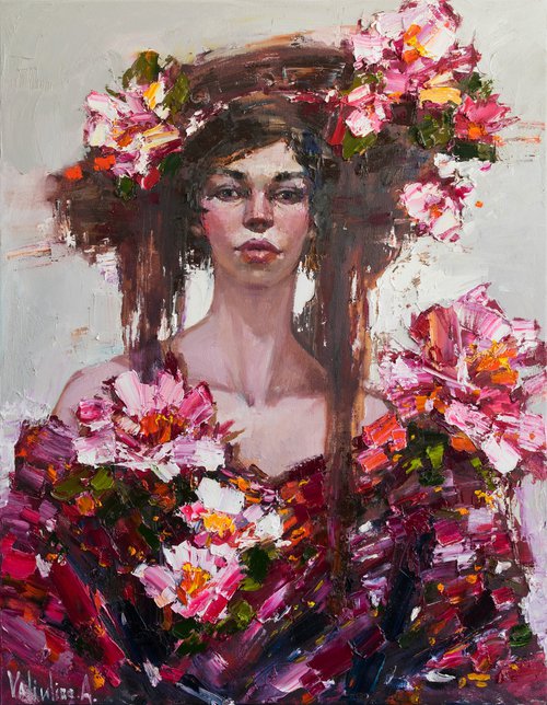 Girl and flowers by Anastasiia Valiulina