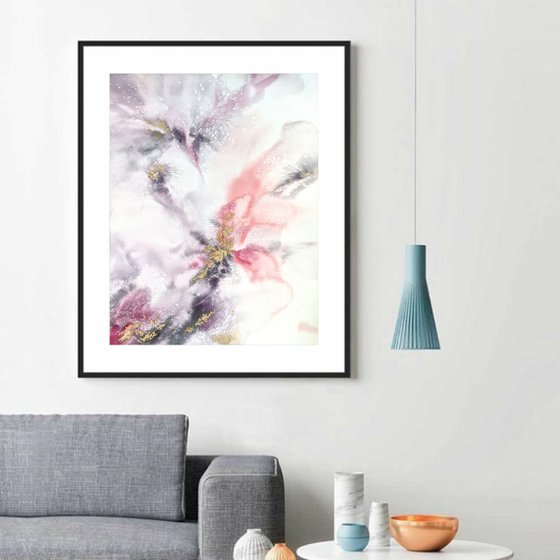 Abstract floral painting Wind