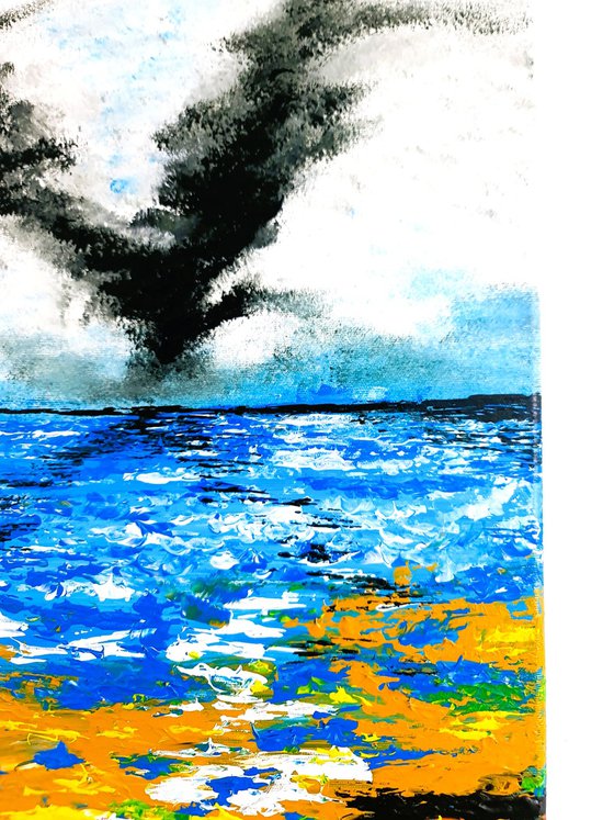 Burning seascape