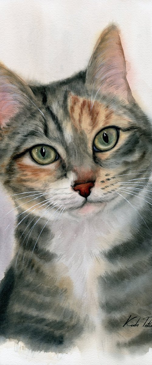 Cat portrait 30x42 by Tetiana Koda