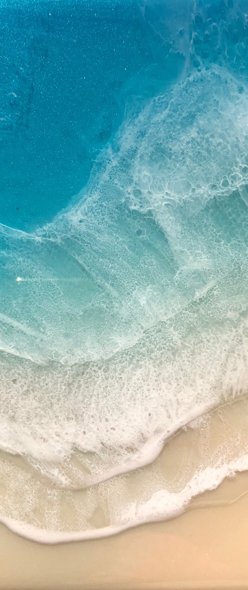 White Sand Beach - Love - Seascape Painting Gift idea by Ana Hefco
