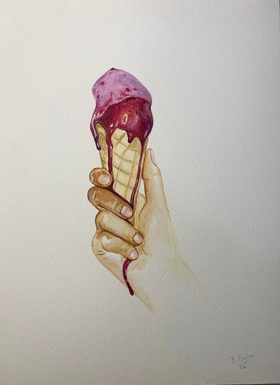 Ice cream watercolour painting