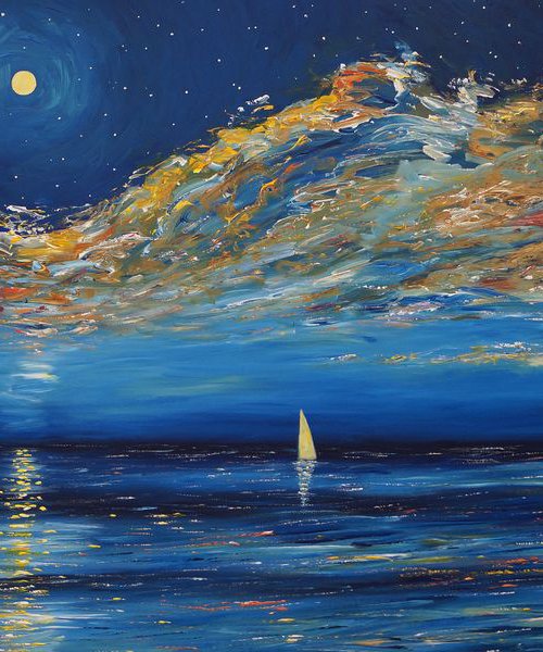 Romantic Moonlight Sailing XXL 1 by Peter Nottrott