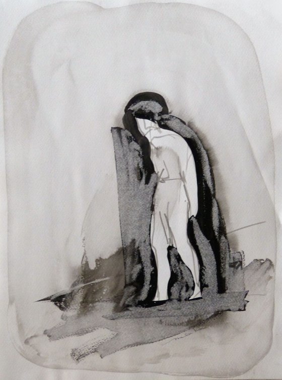 Figure 18P13 , Acrylic on paper 29x42 cm
