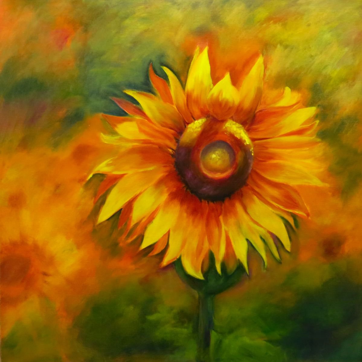 Solitary Sunflower by Maureen Greenwood