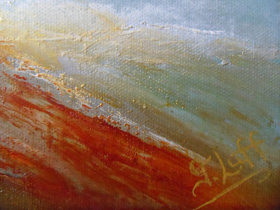TIDES ARE TURNING (Large abstract seascape/landscape original oil painting)