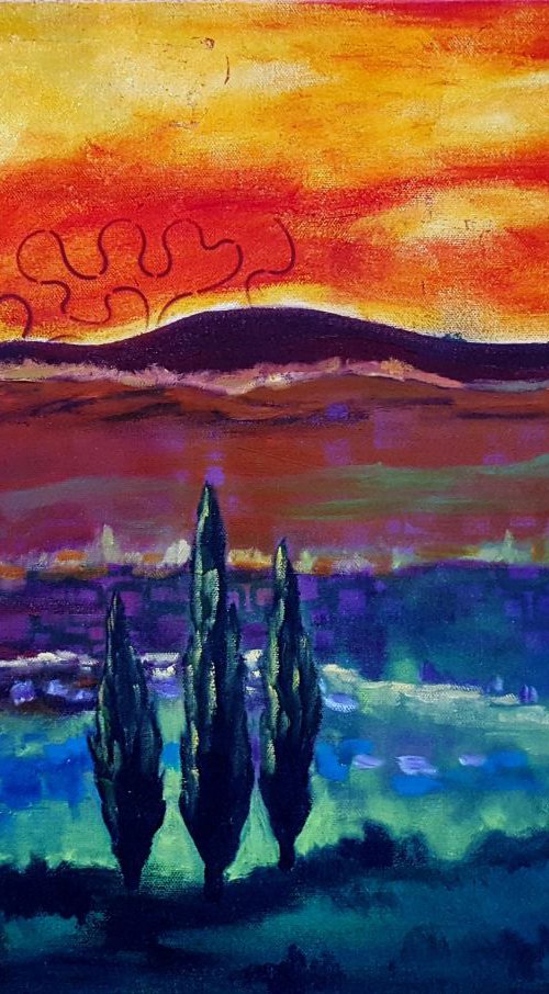 "Red Sunset" by Cathy Maiorano