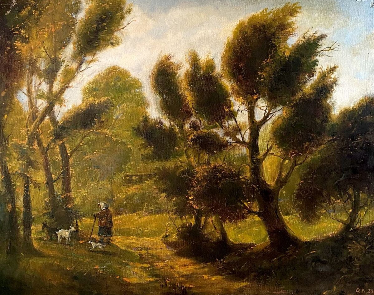 Impressionistic Landscape Oil Painting By Oleg And Alexander Litvinov, 18 X 22", September, Original Artwork