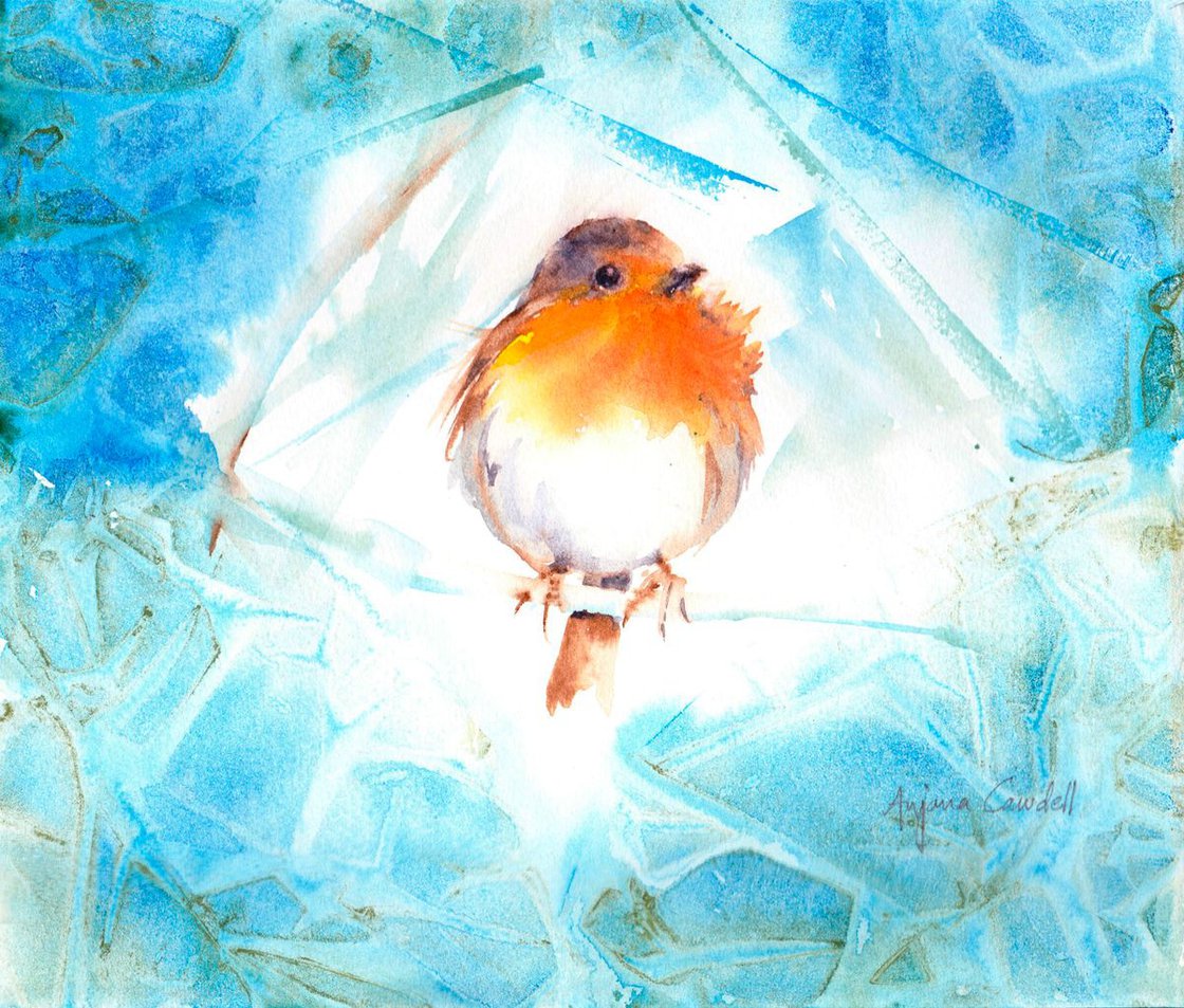 Namesake - An Original Watercolor newest Painting of a European Robin