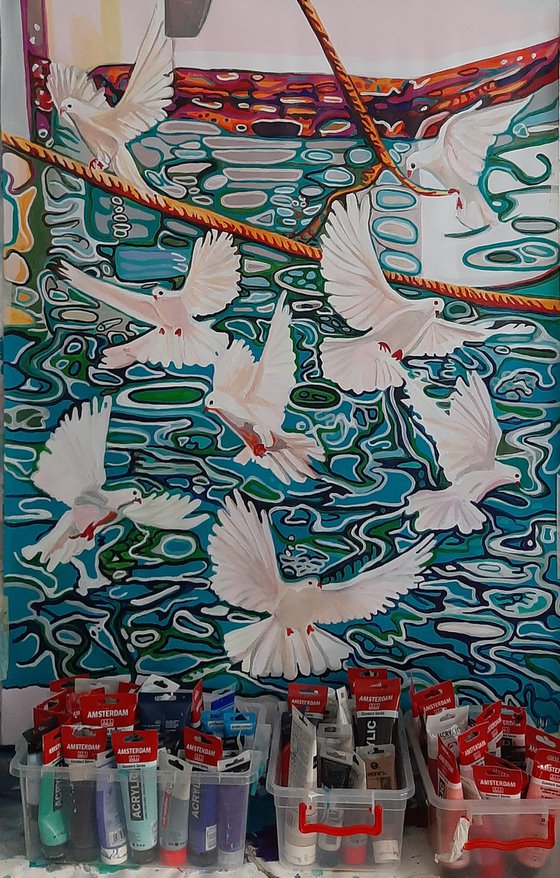Summer reflections / 110 x 80 x 4 cm
