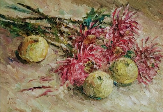 Still life with apples in autumn