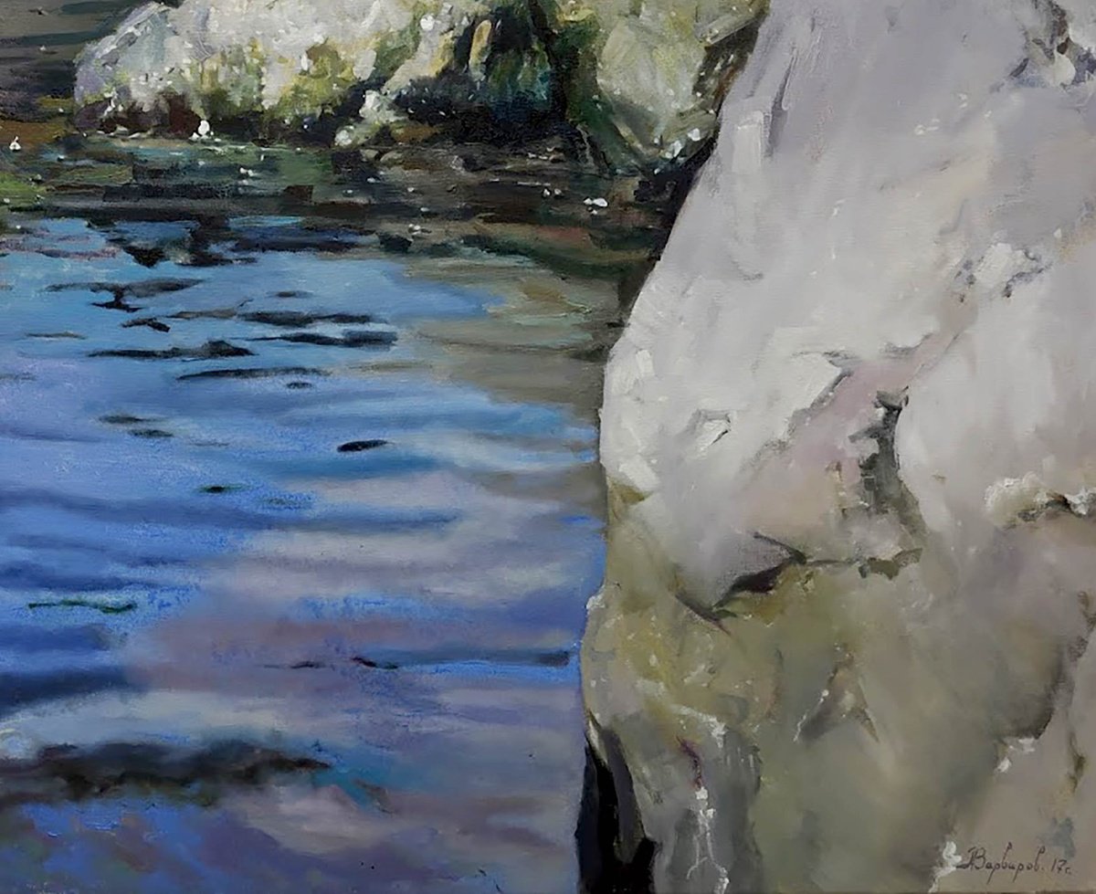 Photorealistic Landscape Giclee Print By Anatolii Varvarov, 28 X 20, Bay, Original Artwork