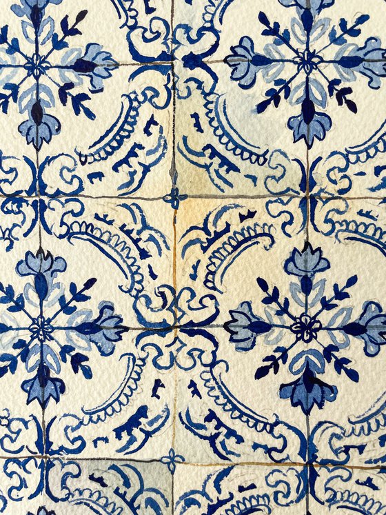 Floral Blue Azulejo Tiles Revealed