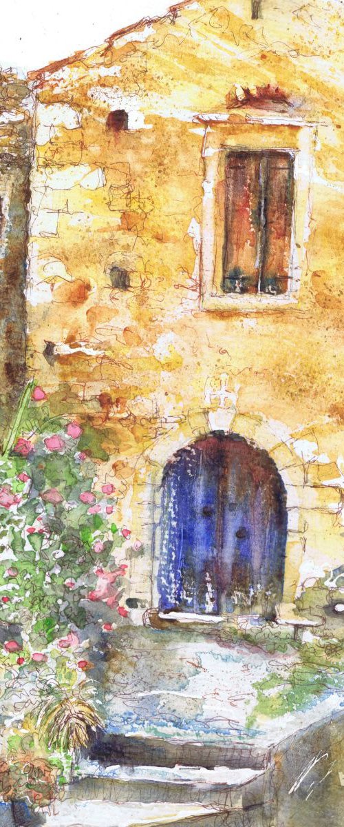 Old Blue Door, Crete by Michele Wallington