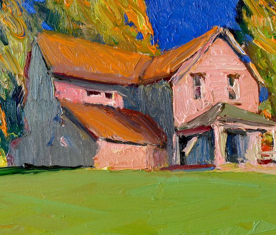 Farmhouse in Midwest. Windy Day