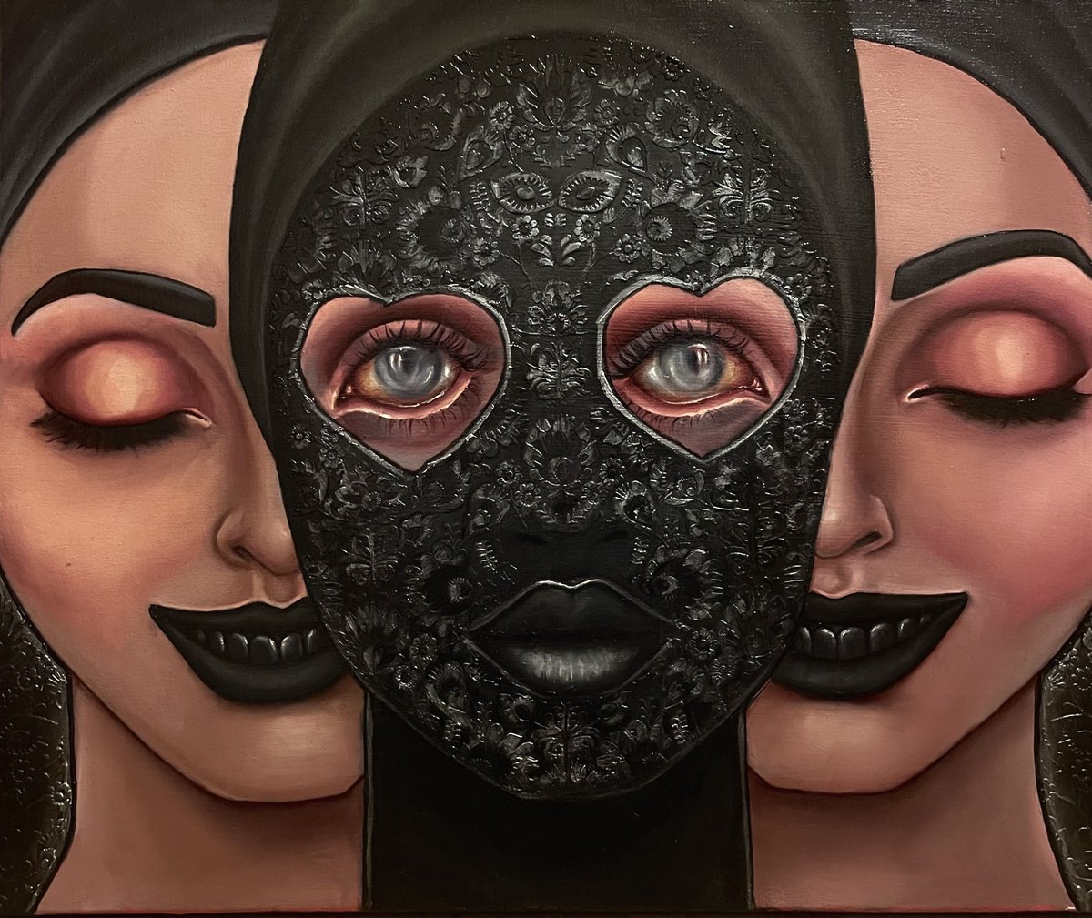 Surrealistic Painting , Wearing Her Madness By Agnieszkowa, 24 X 20, Artwork For Sale On Artfinder