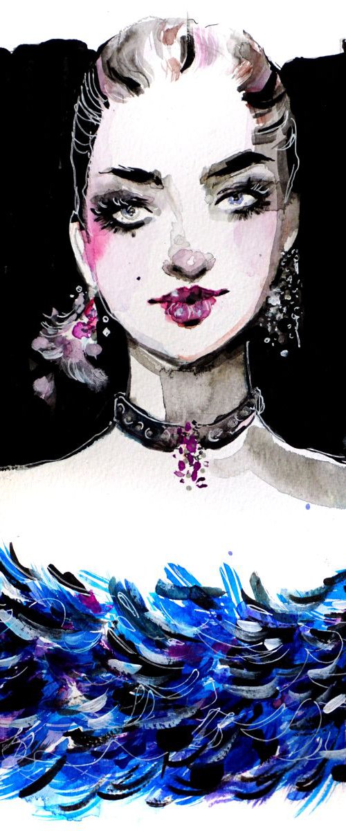 Woman pink earrings by ESylvia
