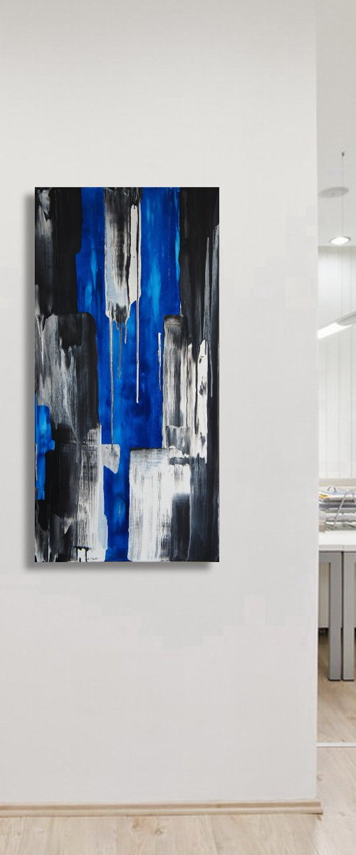 Blue Core I (50 x 100 cm) XL (20 x 40 inches) by Ansgar Dressler