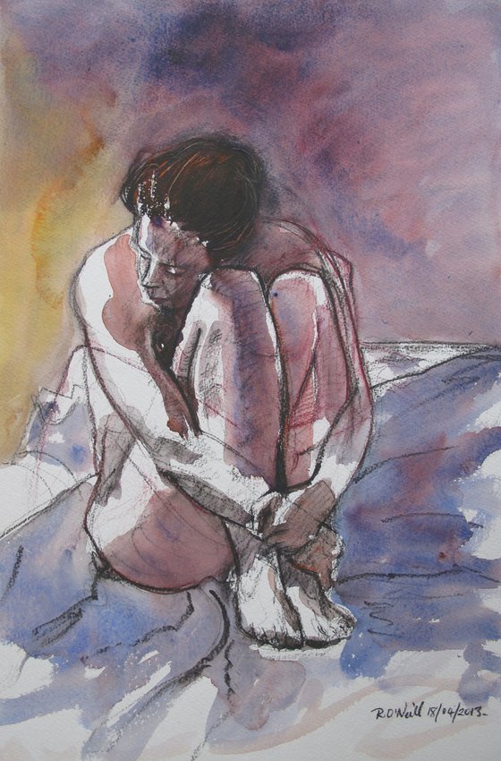 seated female nude