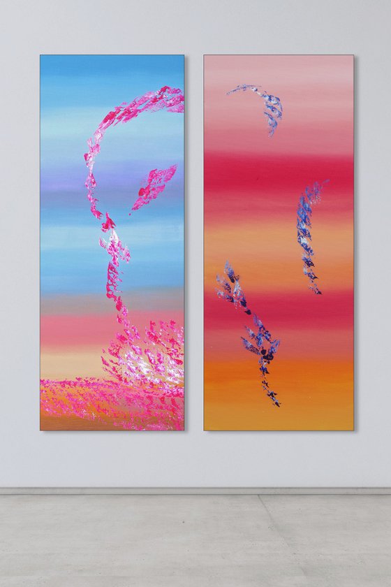 Spring coming, Full Series, Diptych, n° 2 Paintings