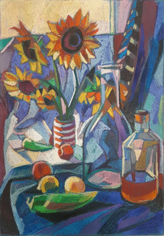 Still life with sunflowers