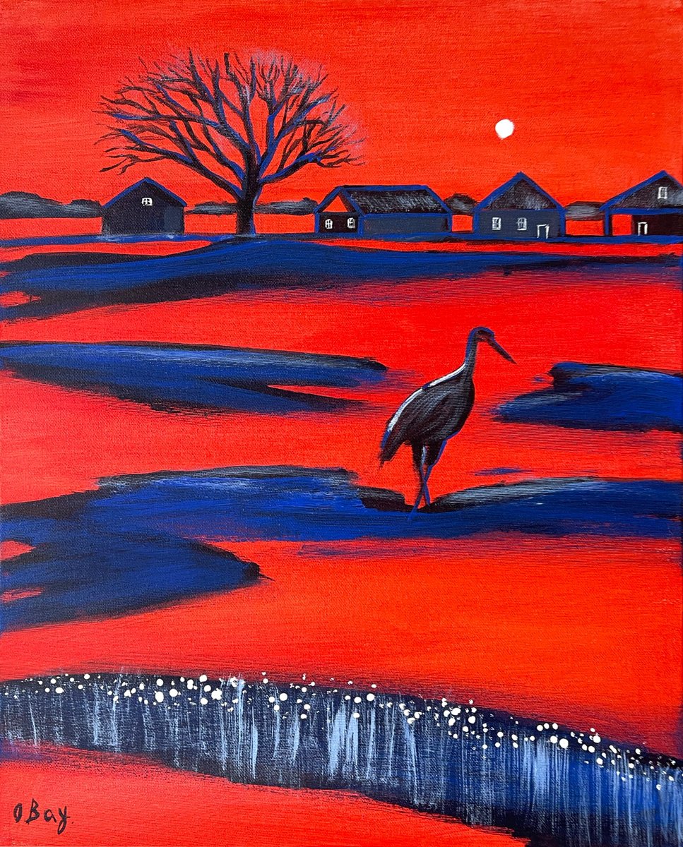 Acrylic Painting , Mr. Is Walking By Olesya Bay, 16 X 20, Artwork For Sale On Artfinder