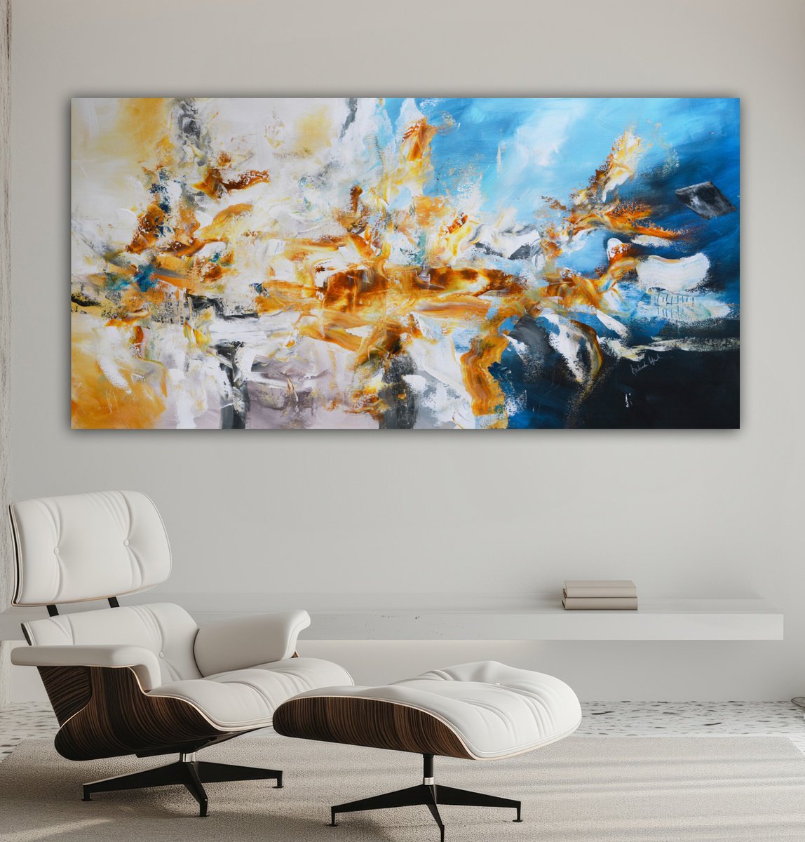 Abstract Acrylic Painting By Andrada Anghel, 60 X 30, Again And Again, Original Artwork