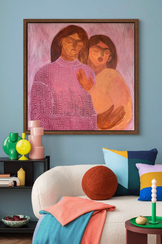 Knitted pink sweater