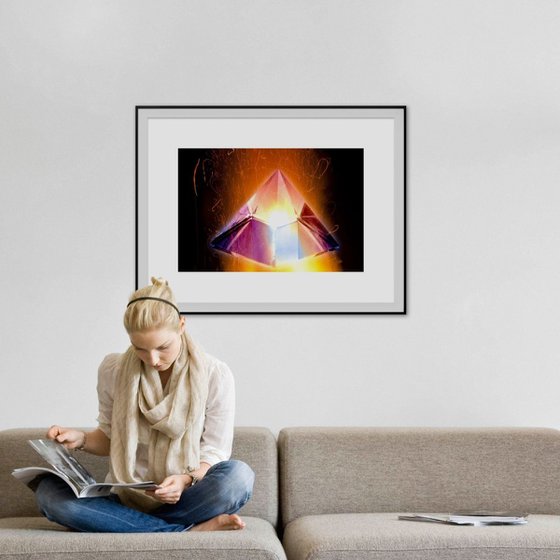 burning crystal pyramid