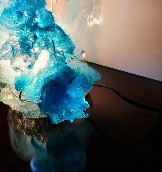 Lighted Sculpture Blue Corals