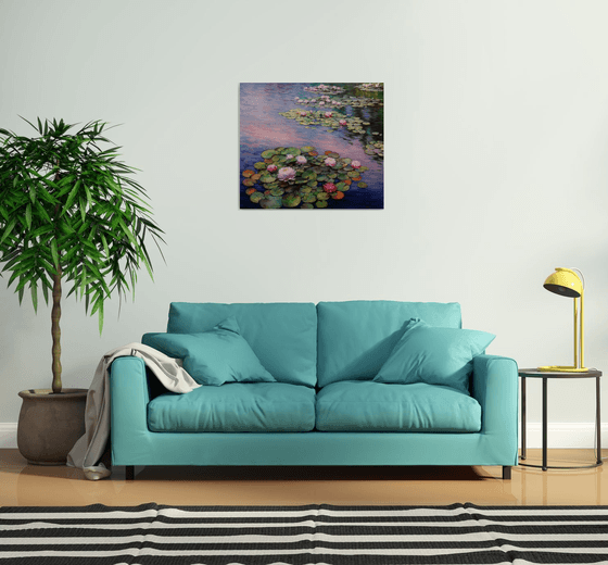 "Water lilies on the water"