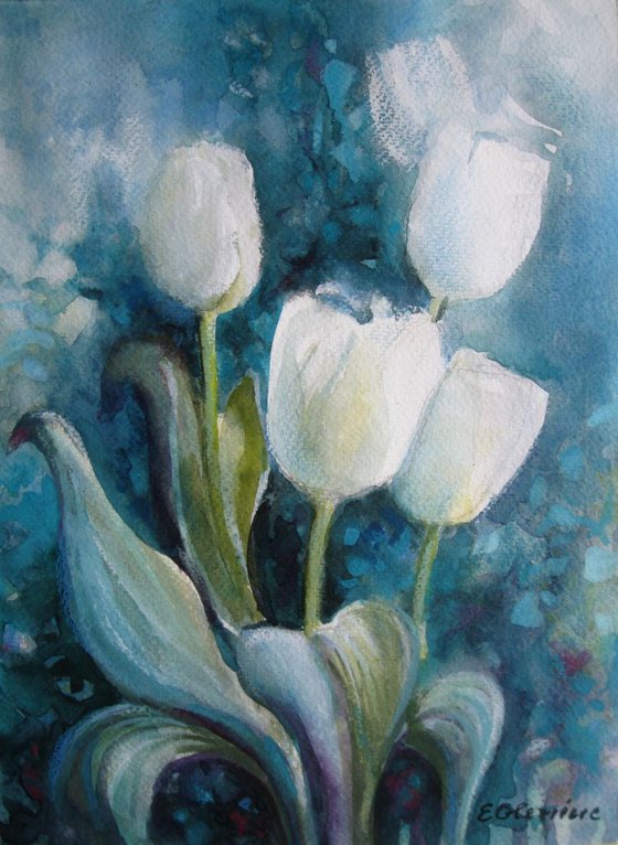 White tulips - floral art
