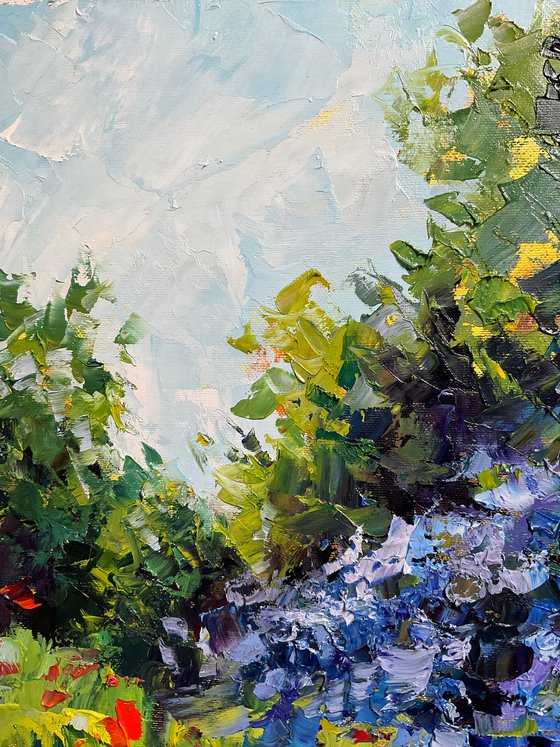 Lilac valley with popies 2