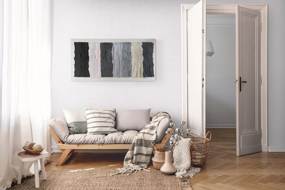 Minimalist Black and Gray Textured Abstract