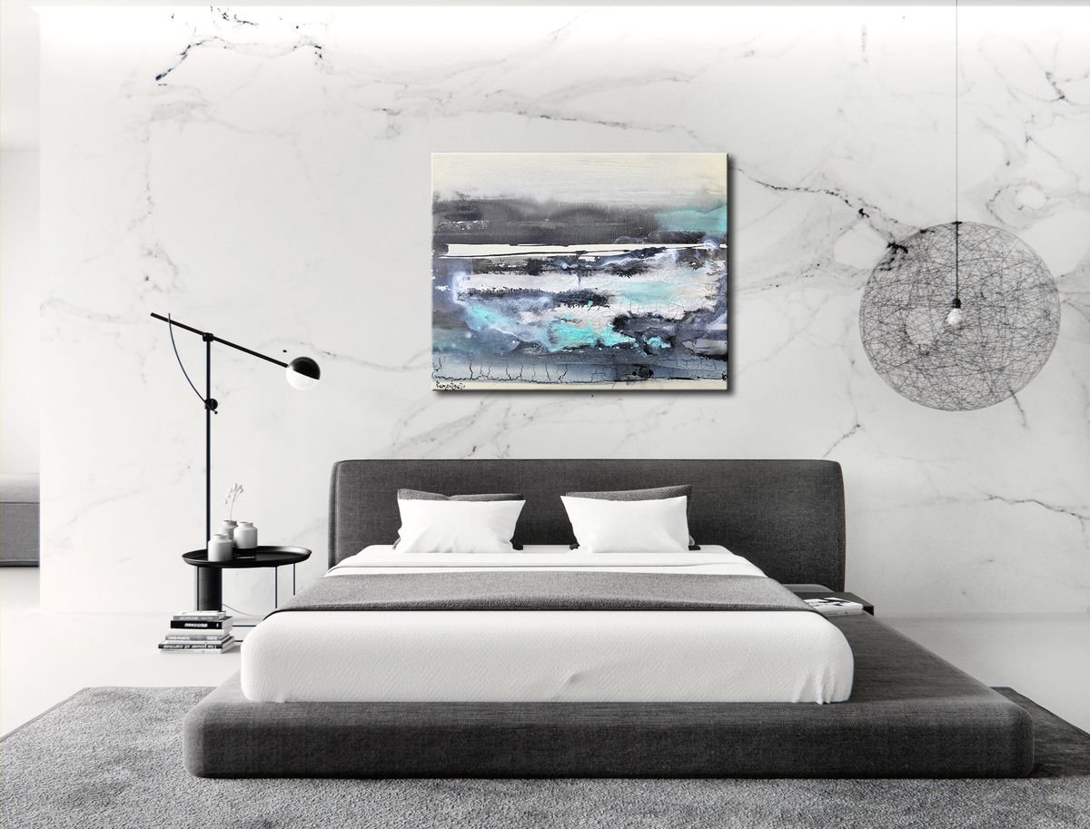 Abstract Landscape Painting By Irina Rumyantseva, 30 X 24, Skyscape - Evening Silence, Original Artwork