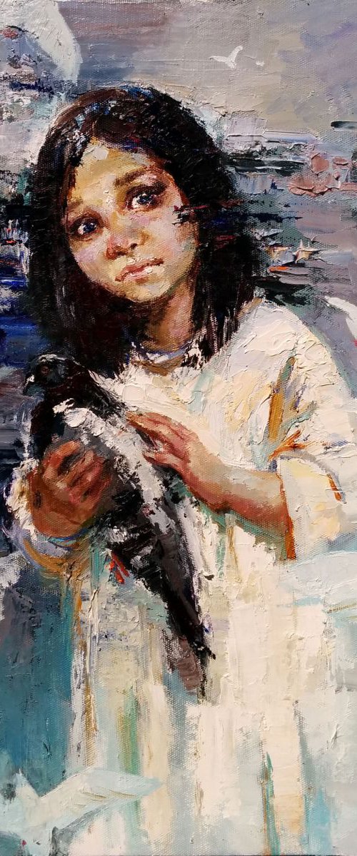 "Say No to War" Original Oil Painting by Anastasiia Valiulina