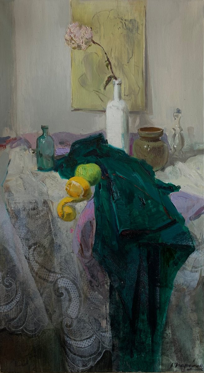 Impressionistic Still Life Oil Painting By Andriy Berekelia, 20 X 33, Harmony Of Light, Original Artwork