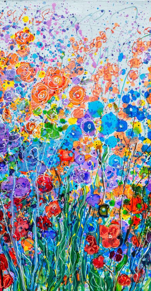 Mid Summer Meadow Flowers #2 - Original Painting   by Olena Art by Lena Owens at OLena Art