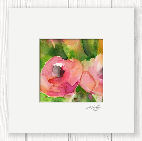 Little Dreams 21 - Small Floral Painting by Kathy Morton Stanion